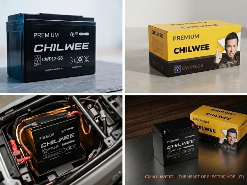 Ắc Quy Xe Máy Điện Chilwee CWP12-28 12V 25Ah