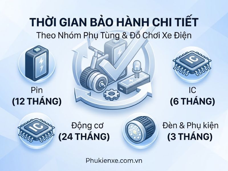 Chính Sách Bảo Hành & Đổi Trả Phụ Tùng, Đồ Chơi Xe Điện – Phukienxe.com.vn