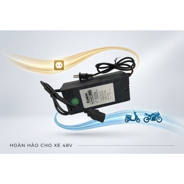 Sạc Xe Điện 48V 20Ah chân vuông
