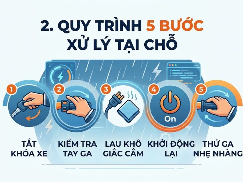 Cách Xử Lý Xe Điện Không Ga Được Khi Trời Mưa 
