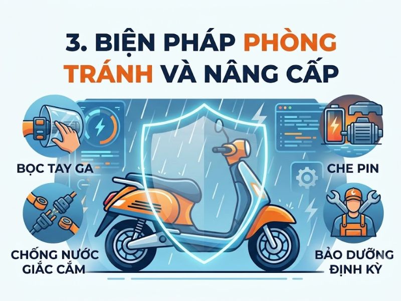 Cách Xử Lý Xe Điện Không Ga Được Khi Trời Mưa 

