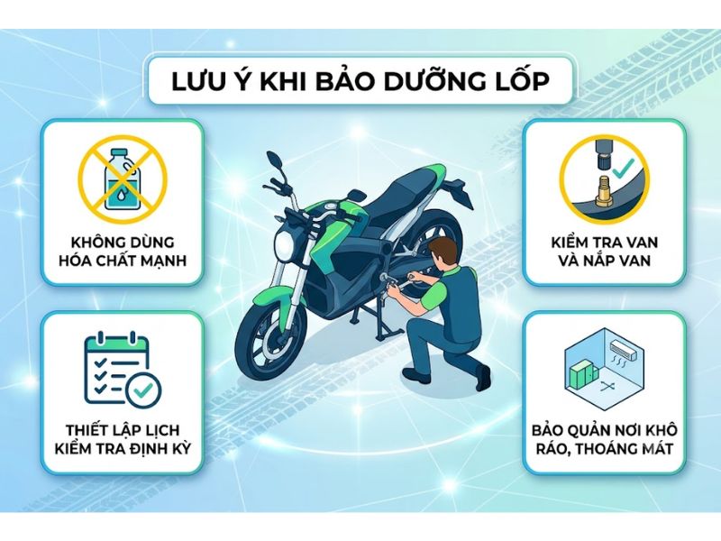 Hướng Dẫn Bảo Dưỡng Lốp Xe Máy Điện Đúng Kỹ Thuật Kéo Dài Tuổi Thọ