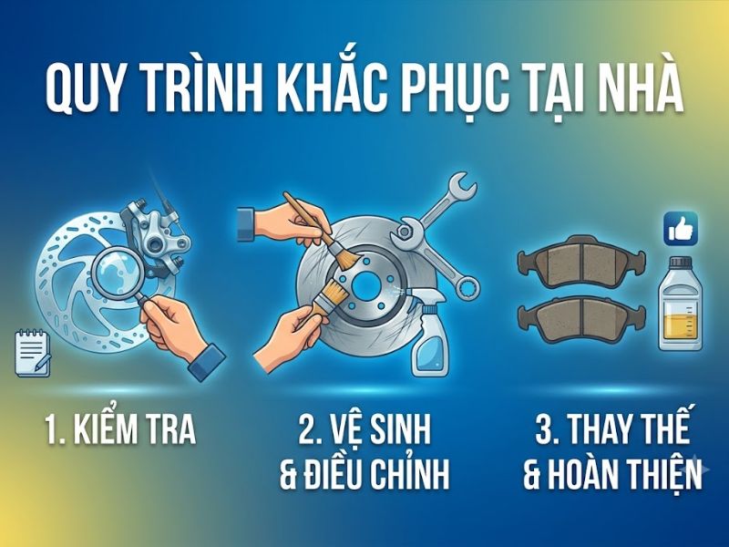 Khắc Phục Lỗi Bộ Phanh Xe Điện Bị Bó Kêu Hoặc Không Ăn