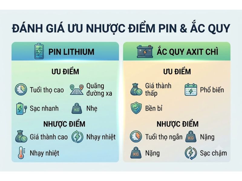 Nên Mua Xe Điện Pin Hay Ắc Quy Phù Hợp Nhu Cầu Sử Dụng