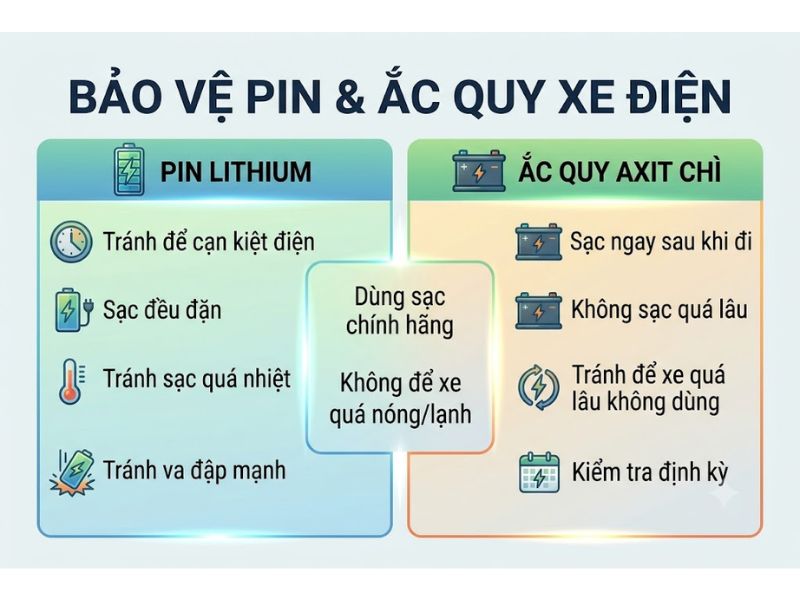 Nên Mua Xe Điện Pin Hay Ắc Quy Phù Hợp Nhu Cầu Sử Dụng