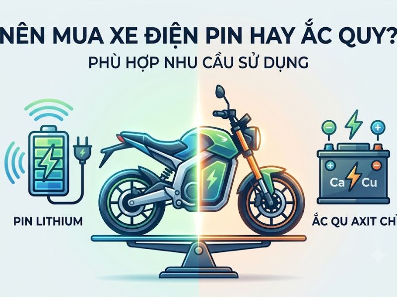 Nên Mua Xe Điện Pin Hay Ắc Quy Phù Hợp Nhu Cầu Sử Dụng