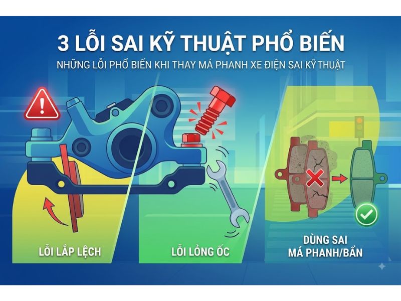 Tác Hại Của Thay Má Phanh Xe Điện Không Đúng Cách
