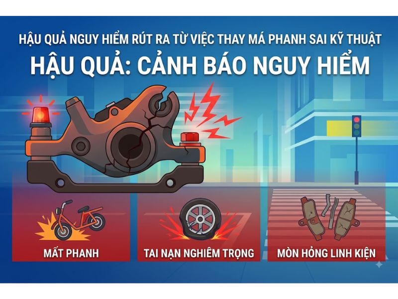 Tác Hại Của Thay Má Phanh Xe Điện Không Đúng Cách
