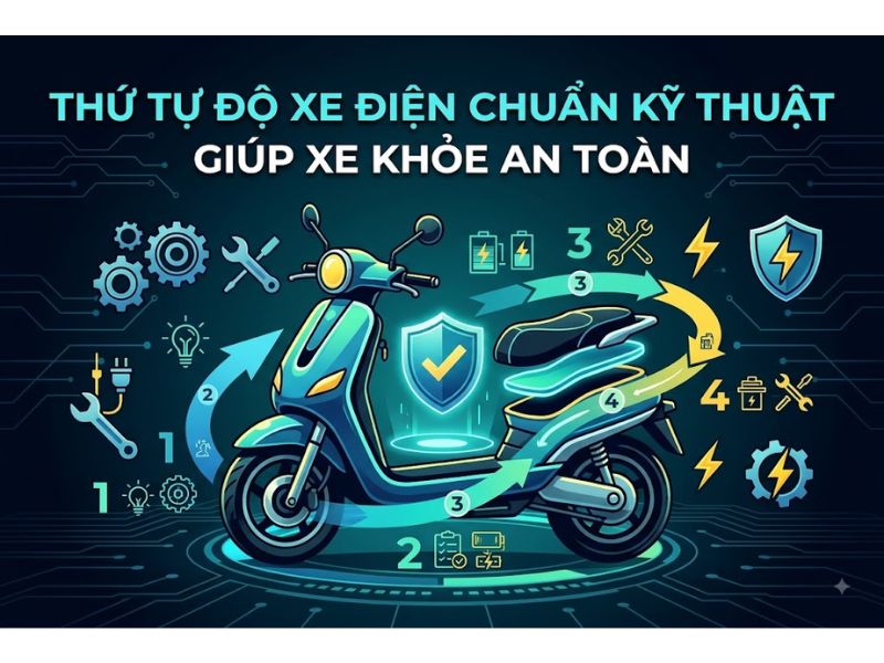 Thứ Tự Độ Xe Điện Chuẩn Kỹ Thuật Giúp Xe Khỏe An Toàn